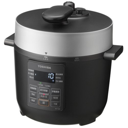 東芝 TOSHIBA 電気圧力鍋 3.0L ブラック RCP-30R 4904530108754