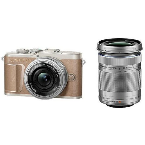 OLYMPUS PEN E-PL10 EZダブルズームキット ブラウン 4545350052980