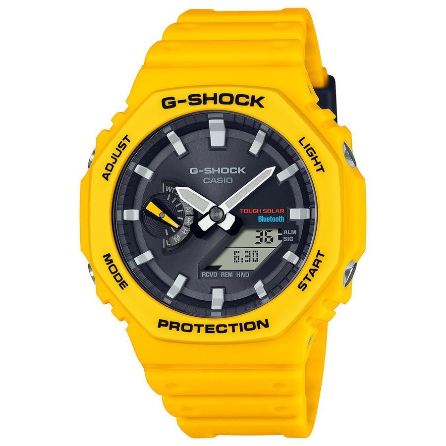 CASIO G-SHOCK オクタゴン スマホリンク＋タフソーラー GA-B2100C-9AJF イエロー  4549526322792　