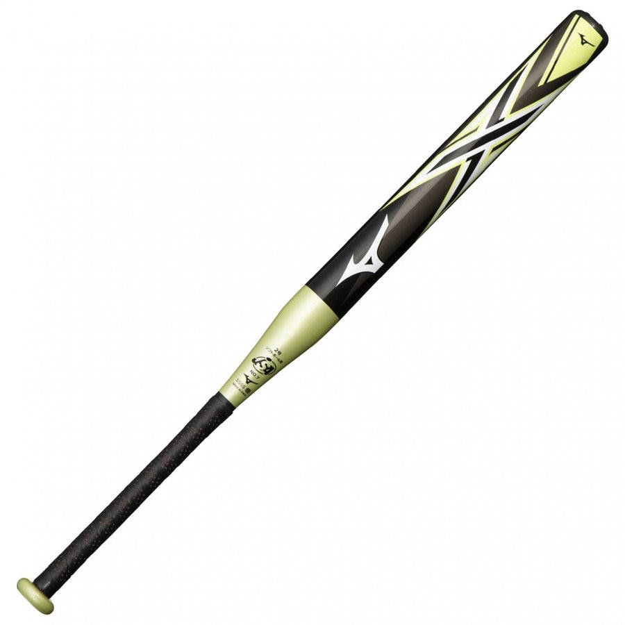 MIZUNO ミズノ ジュニア ソフトボールバット 1と2号ゴムボール用 80cm 580g トップバランス 1CJFS62080 ブラック×ライム 4550234963719