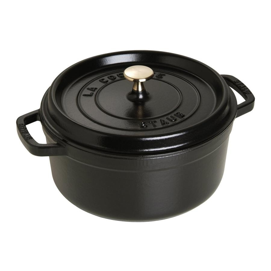 STAUB ストウブ 鍋 La Cocotte Round 20cm ブラック IH対応 40509-487 5057065383628