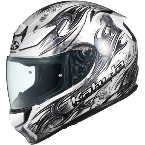 OGK KABUTO オージーケーカブト SHUMA FLAME Lサイズ 59-60cm パールホワイトブラック  4966094601850