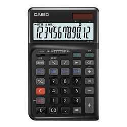 CASIO カシオ 人間工学電卓 JE-12D-BK-N 黒 4549526614781