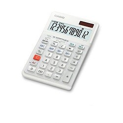 CASIO カシオ 人間工学電卓 JE-12D-WE-N ホワイト 4549526614606