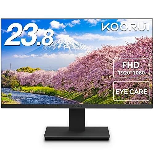 KOORUI モニター 23.8インチ 24N1A ディスプレイ VA非光沢 フルHD 75Hz ブルーライト軽減 フリッカーフリー VESA対応 フレームレス HDMI 1.4/VGA