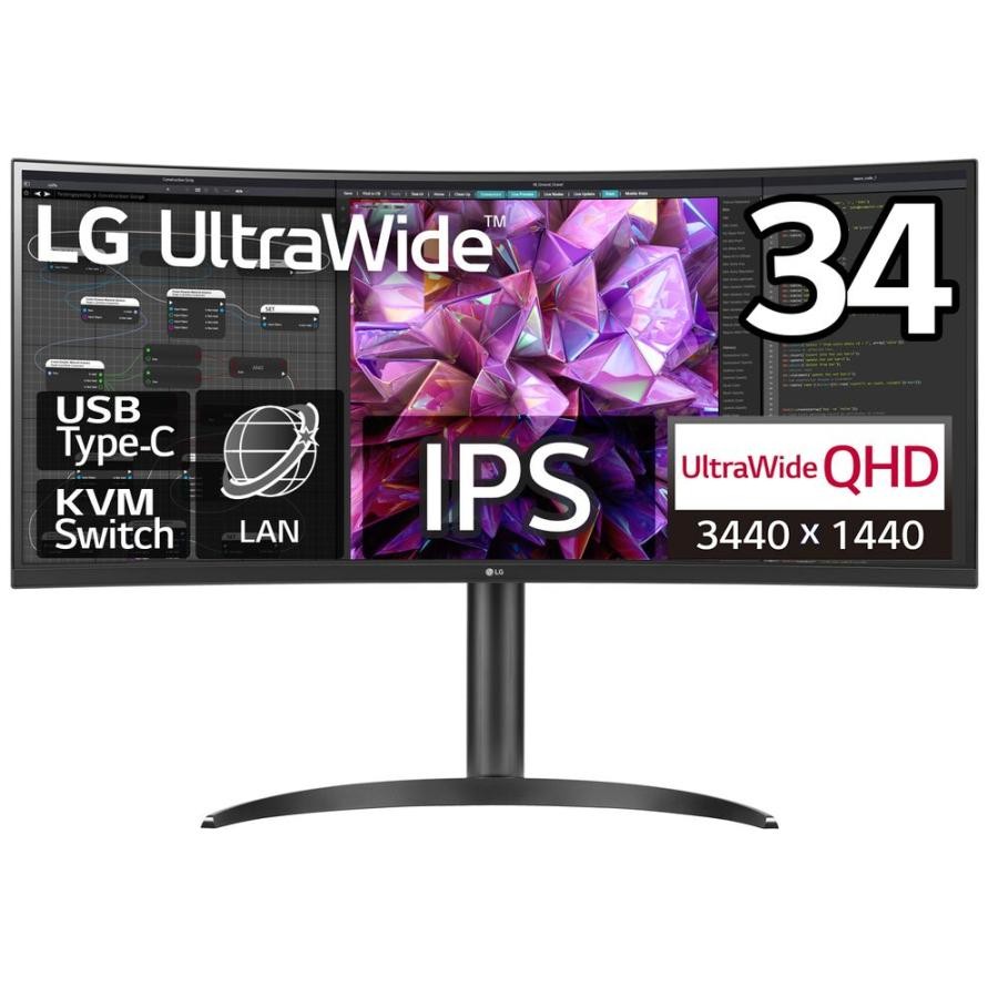 LG 34型 IPS曲面型ウルトラワイドモニター 34WQ75C-B 4989027021365